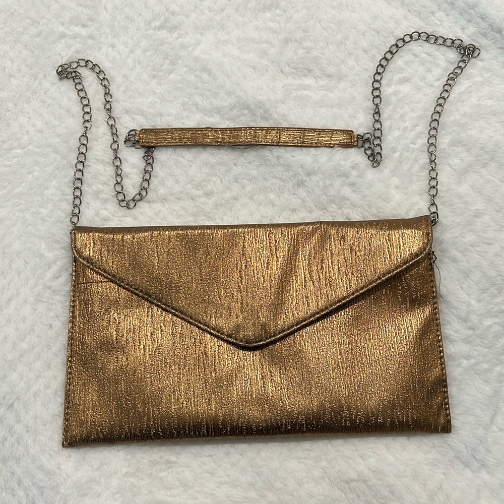 Slim Bronze Oversized Clutch